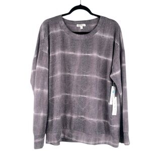 Mine Britton Gray Tie Dye Super Soft Crew Neck Long Sleeve Sweater Size XL New!